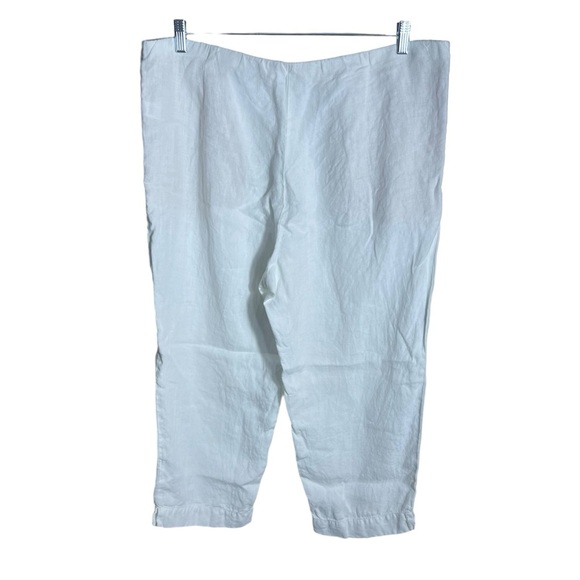 J.Jill PureJill Linen Pull on Slim Crop White Pants, Size Large - Picture 2 of 6